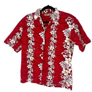 Vintage Blue Hawaii Brand Hawaiian Islands Button Shirt Mens Medium Tropical USA